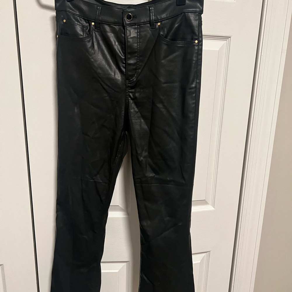 Ann Taylor Pleather Boot Crop Pant